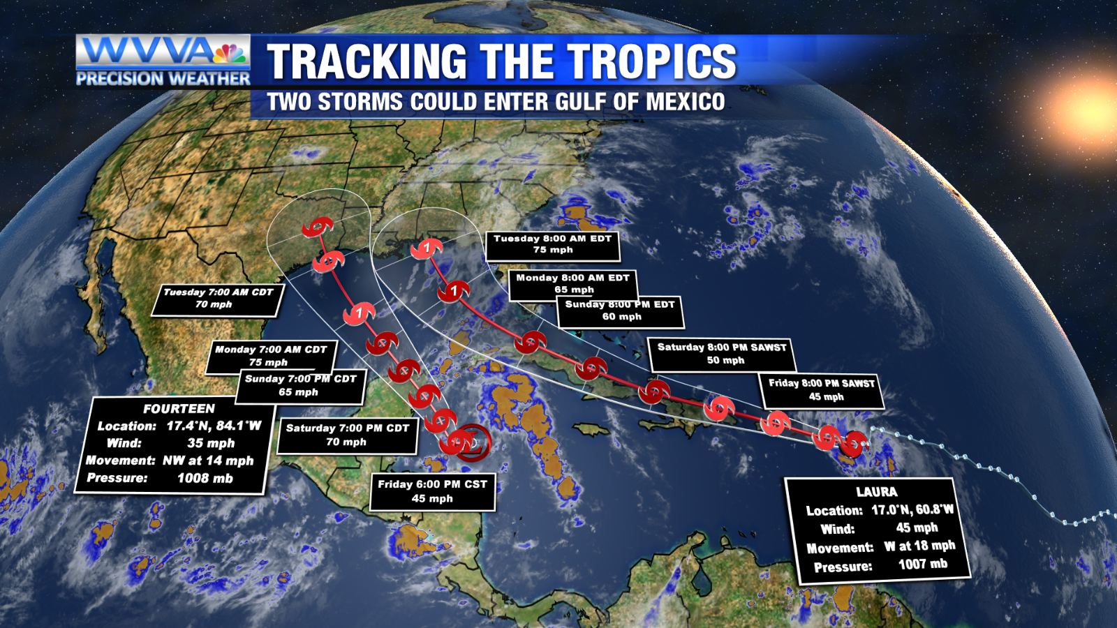 Two Storms Head for Gulf of Mexico Simultaneously